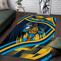 Titans Rugby Mascot Area Rug Fierce Athlete Graphic in Sports Style