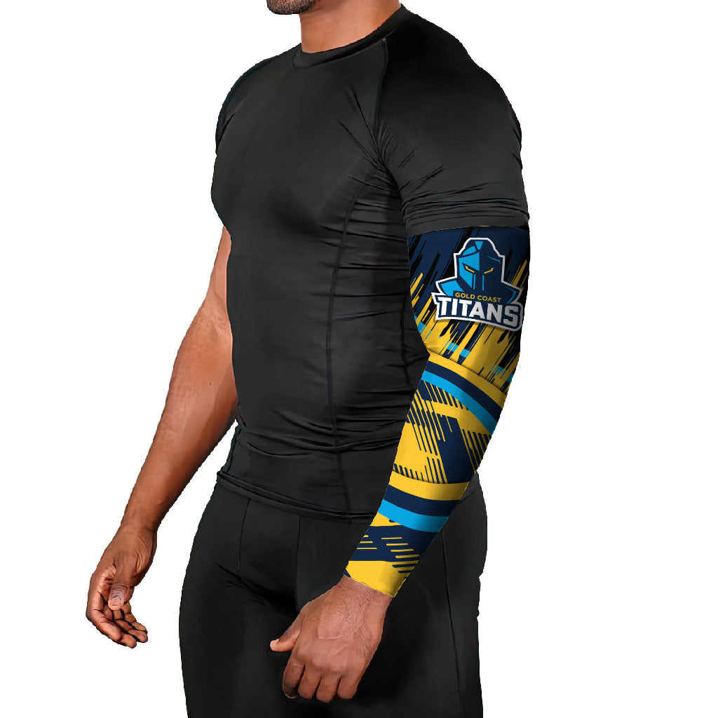 Titans Rugby Mascot Arm Sleeves Fierce Athlete Graphic in Sports Style