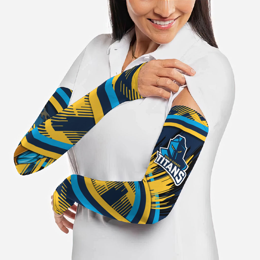 Titans Rugby Mascot Arm Sleeves Fierce Athlete Graphic in Sports Style
