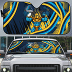 Titans Rugby Mascot Auto Sun Shade Fierce Athlete Graphic in Sports Style
