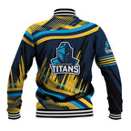 Titans Rugby Mascot Baseball Jacket Fierce Athlete Graphic in Sports Style