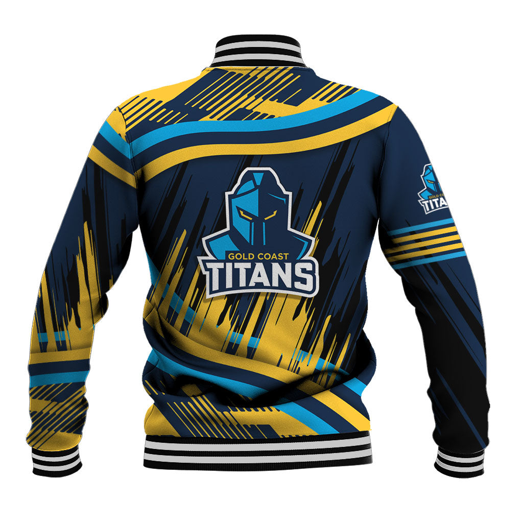 Titans Rugby Mascot Baseball Jacket Fierce Athlete Graphic in Sports Style