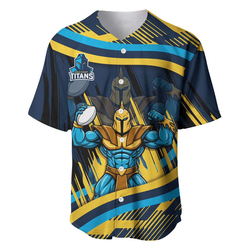 Titans Rugby Mascot Baseball Jersey Fierce Athlete Graphic in Sports Style