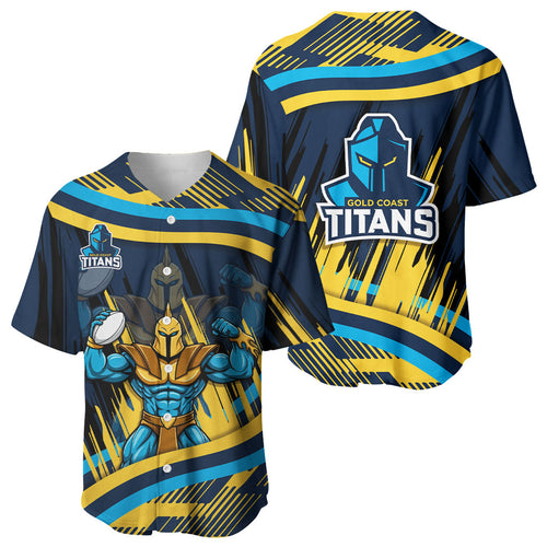 Titans Rugby Mascot Baseball Jersey Fierce Athlete Graphic in Sports Style