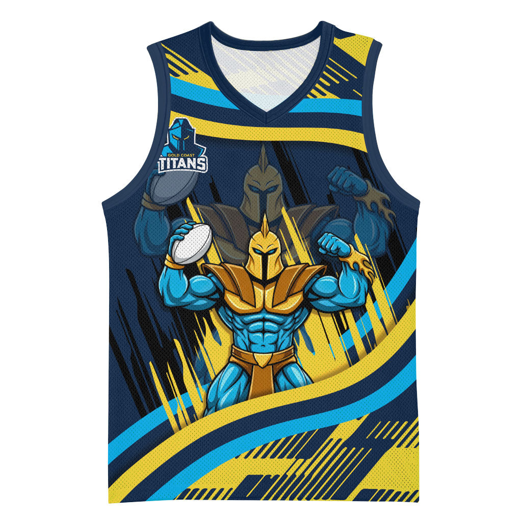 Titans Rugby Mascot Basketball Jersey Fierce Athlete Graphic in Sports Style