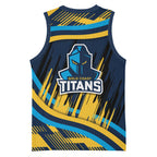 Titans Rugby Mascot Basketball Jersey Fierce Athlete Graphic in Sports Style