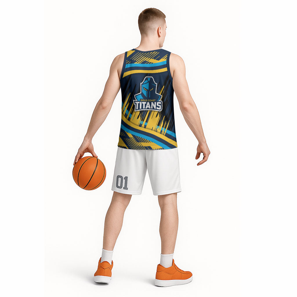 Titans Rugby Mascot Basketball Jersey Fierce Athlete Graphic in Sports Style
