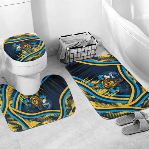 Titans Rugby Mascot Bathroom Set Fierce Athlete Graphic in Sports Style