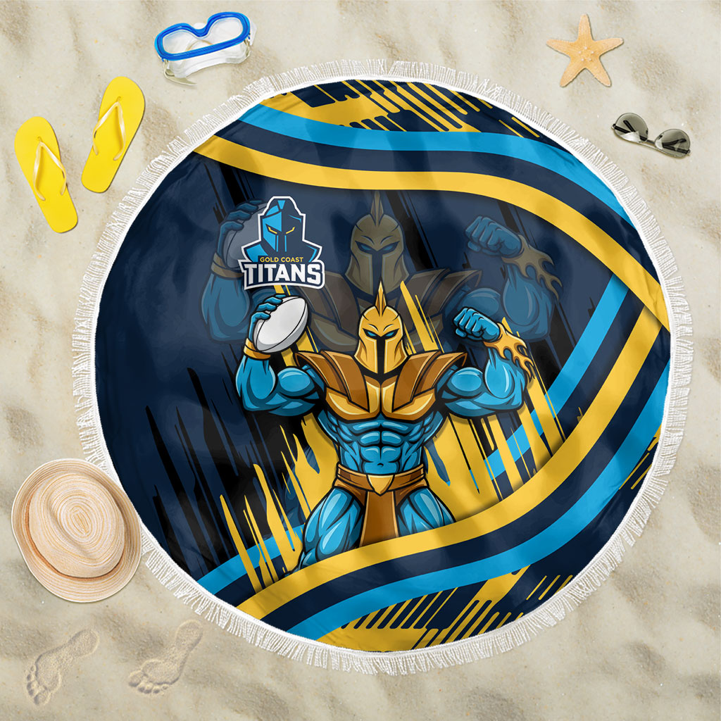 Titans Rugby Mascot Beach Blanket Fierce Athlete Graphic in Sports Style