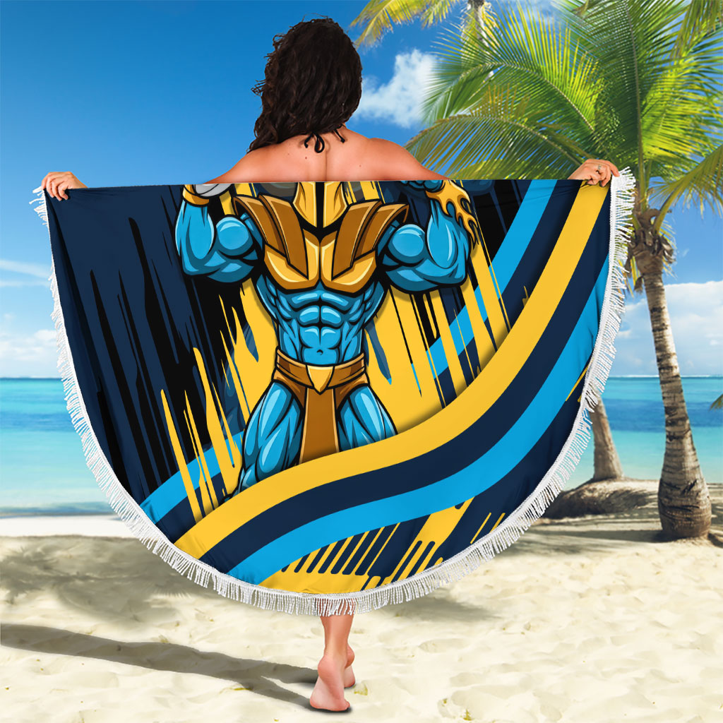 Titans Rugby Mascot Beach Blanket Fierce Athlete Graphic in Sports Style