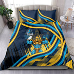 Titans Rugby Mascot Bedding Set Fierce Athlete Graphic in Sports Style