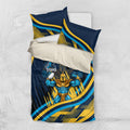 Titans Rugby Mascot Bedding Set Fierce Athlete Graphic in Sports Style