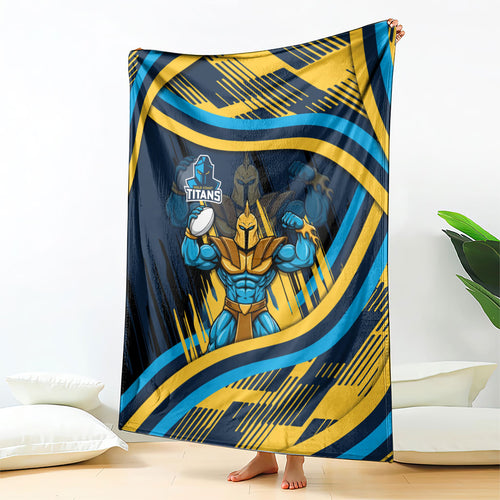 Titans Rugby Mascot Blanket Fierce Athlete Graphic in Sports Style