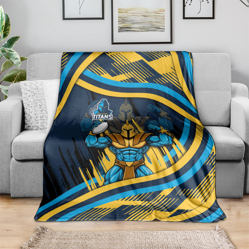 Titans Rugby Mascot Blanket Fierce Athlete Graphic in Sports Style
