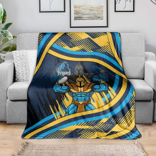 Titans Rugby Mascot Blanket Fierce Athlete Graphic in Sports Style