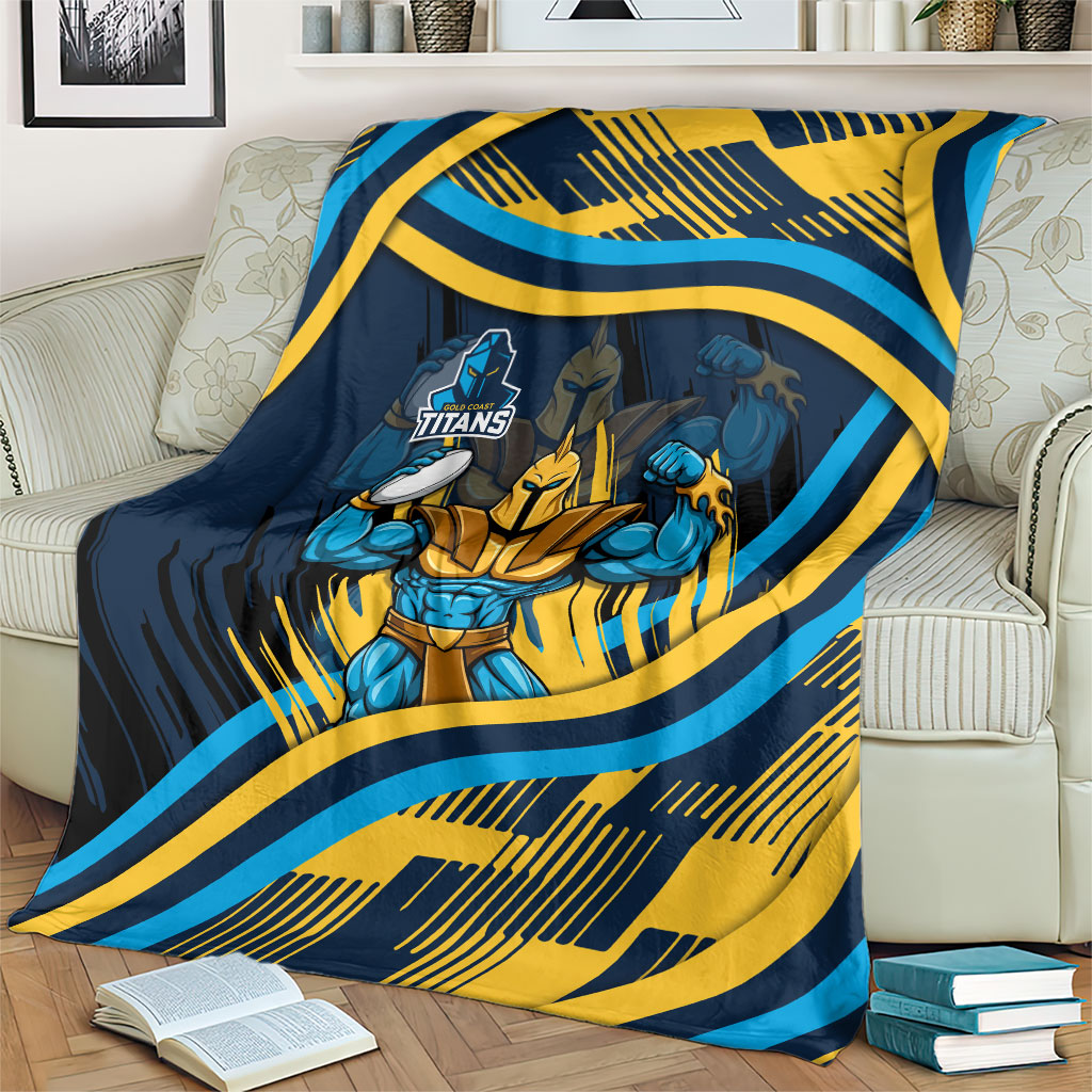 Titans Rugby Mascot Blanket Fierce Athlete Graphic in Sports Style