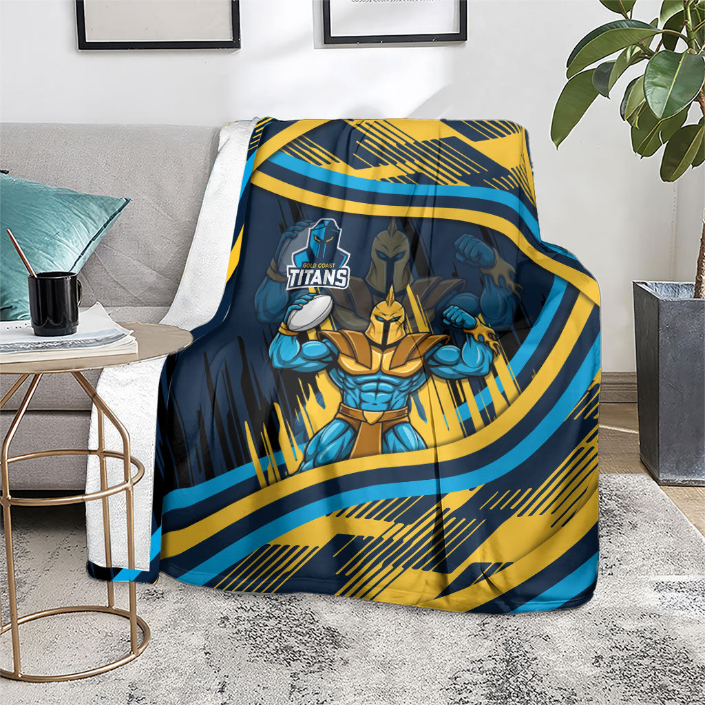 Titans Rugby Mascot Blanket Fierce Athlete Graphic in Sports Style