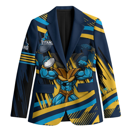 Titans Rugby Mascot Blazer Fierce Athlete Graphic in Sports Style
