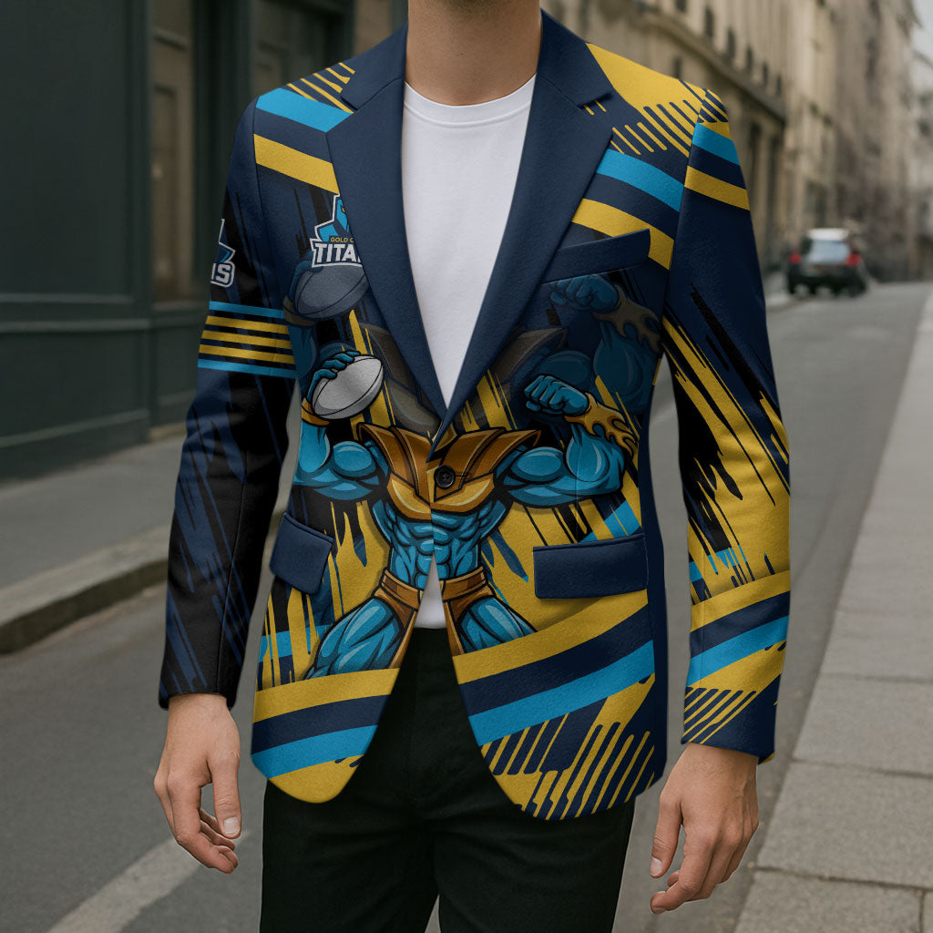 Titans Rugby Mascot Blazer Fierce Athlete Graphic in Sports Style