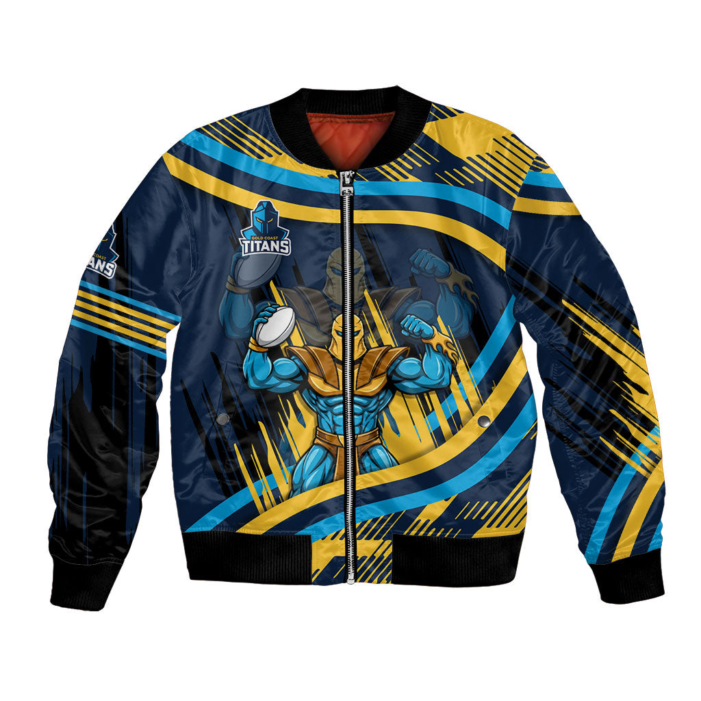 Titans Rugby Mascot Bomber Jacket Fierce Athlete Graphic in Sports Style