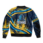 Titans Rugby Mascot Bomber Jacket Fierce Athlete Graphic in Sports Style