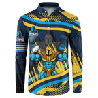 Titans Rugby Mascot Button Sweatshirt Fierce Athlete Graphic in Sports Style