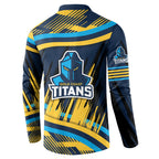 Titans Rugby Mascot Button Sweatshirt Fierce Athlete Graphic in Sports Style