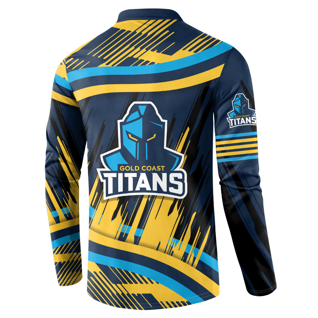 Titans Rugby Mascot Button Sweatshirt Fierce Athlete Graphic in Sports Style