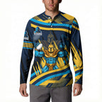 Titans Rugby Mascot Button Sweatshirt Fierce Athlete Graphic in Sports Style