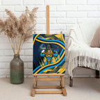Titans Rugby Mascot Canvas Wall Art Fierce Athlete Graphic in Sports Style