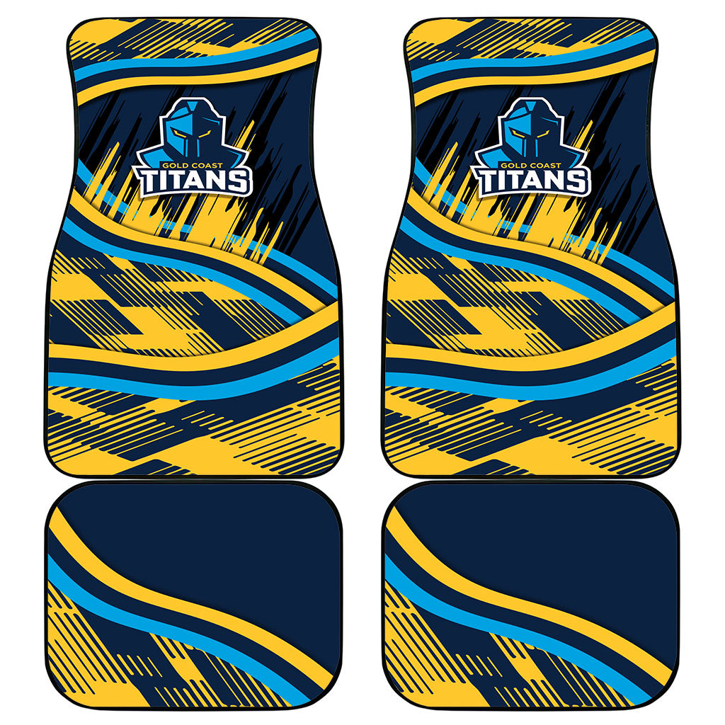 Titans Rugby Mascot Car Mats Fierce Athlete Graphic in Sports Style