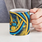Titans Rugby Mascot Ceramic Mug Fierce Athlete Graphic in Sports Style