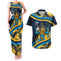 Titans Rugby Mascot Couples Matching Tank Maxi Dress and Hawaiian Shirt Fierce Athlete Graphic in Sports Style