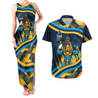 Titans Rugby Mascot Couples Matching Tank Maxi Dress and Hawaiian Shirt Fierce Athlete Graphic in Sports Style