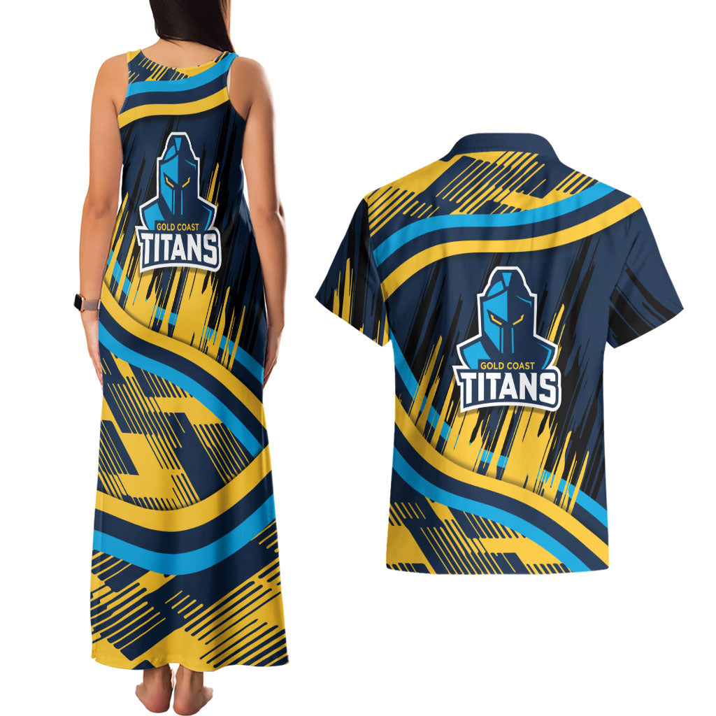 Titans Rugby Mascot Couples Matching Tank Maxi Dress and Hawaiian Shirt Fierce Athlete Graphic in Sports Style