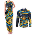 Titans Rugby Mascot Couples Matching Tank Maxi Dress and Long Sleeve Button Shirt Fierce Athlete Graphic in Sports Style