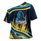 Titans Rugby Mascot Cross Shoulder Shirt Fierce Athlete Graphic in Sports Style