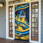 Titans Rugby Mascot Door Cover Fierce Athlete Graphic in Sports Style