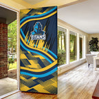 Titans Rugby Mascot Door Cover Fierce Athlete Graphic in Sports Style