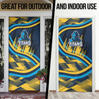 Titans Rugby Mascot Door Cover Fierce Athlete Graphic in Sports Style