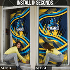 Titans Rugby Mascot Door Cover Fierce Athlete Graphic in Sports Style