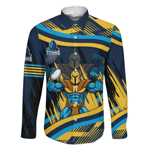Titans Rugby Mascot Family Matching Off Shoulder Short Dress and Hawaiian Shirt Fierce Athlete Graphic in Sports Style