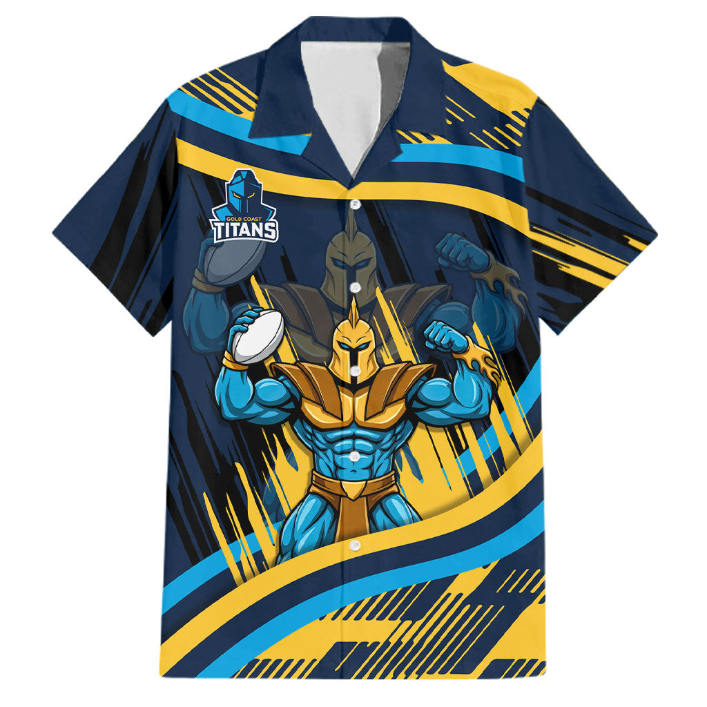 Titans Rugby Mascot Family Matching Puletasi and Hawaiian Shirt Fierce Athlete Graphic in Sports Style