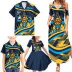 Titans Rugby Mascot Family Matching Summer Maxi Dress and Hawaiian Shirt Fierce Athlete Graphic in Sports Style
