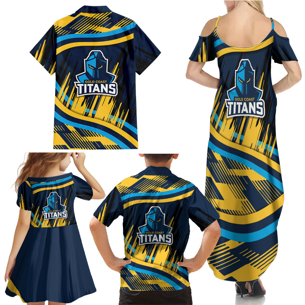 Titans Rugby Mascot Family Matching Summer Maxi Dress and Hawaiian Shirt Fierce Athlete Graphic in Sports Style