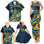 Titans Rugby Mascot Family Matching Tank Maxi Dress and Hawaiian Shirt Fierce Athlete Graphic in Sports Style