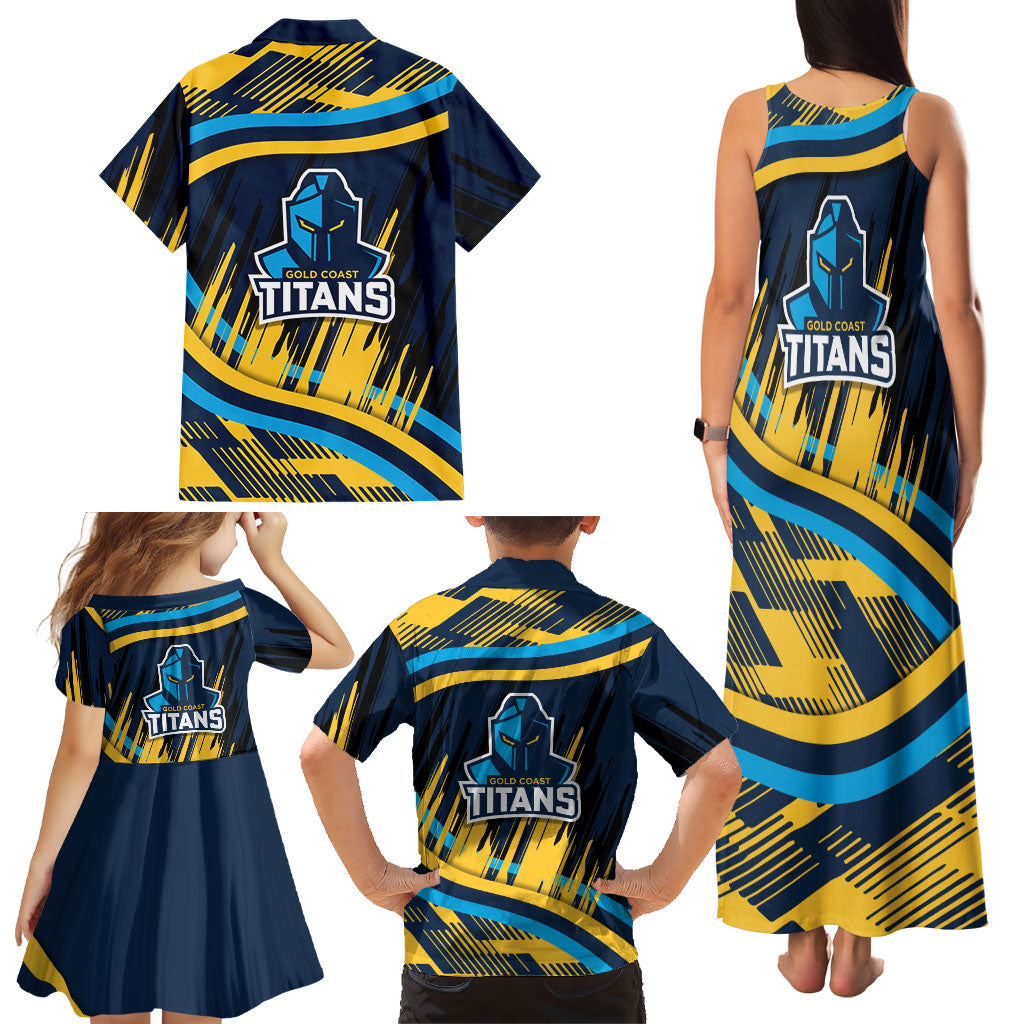 Titans Rugby Mascot Family Matching Tank Maxi Dress and Hawaiian Shirt Fierce Athlete Graphic in Sports Style