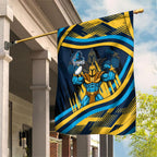 Titans Rugby Mascot Garden Flag Fierce Athlete Graphic in Sports Style