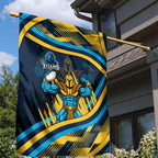 Titans Rugby Mascot Garden Flag Fierce Athlete Graphic in Sports Style