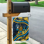 Titans Rugby Mascot Garden Flag Fierce Athlete Graphic in Sports Style